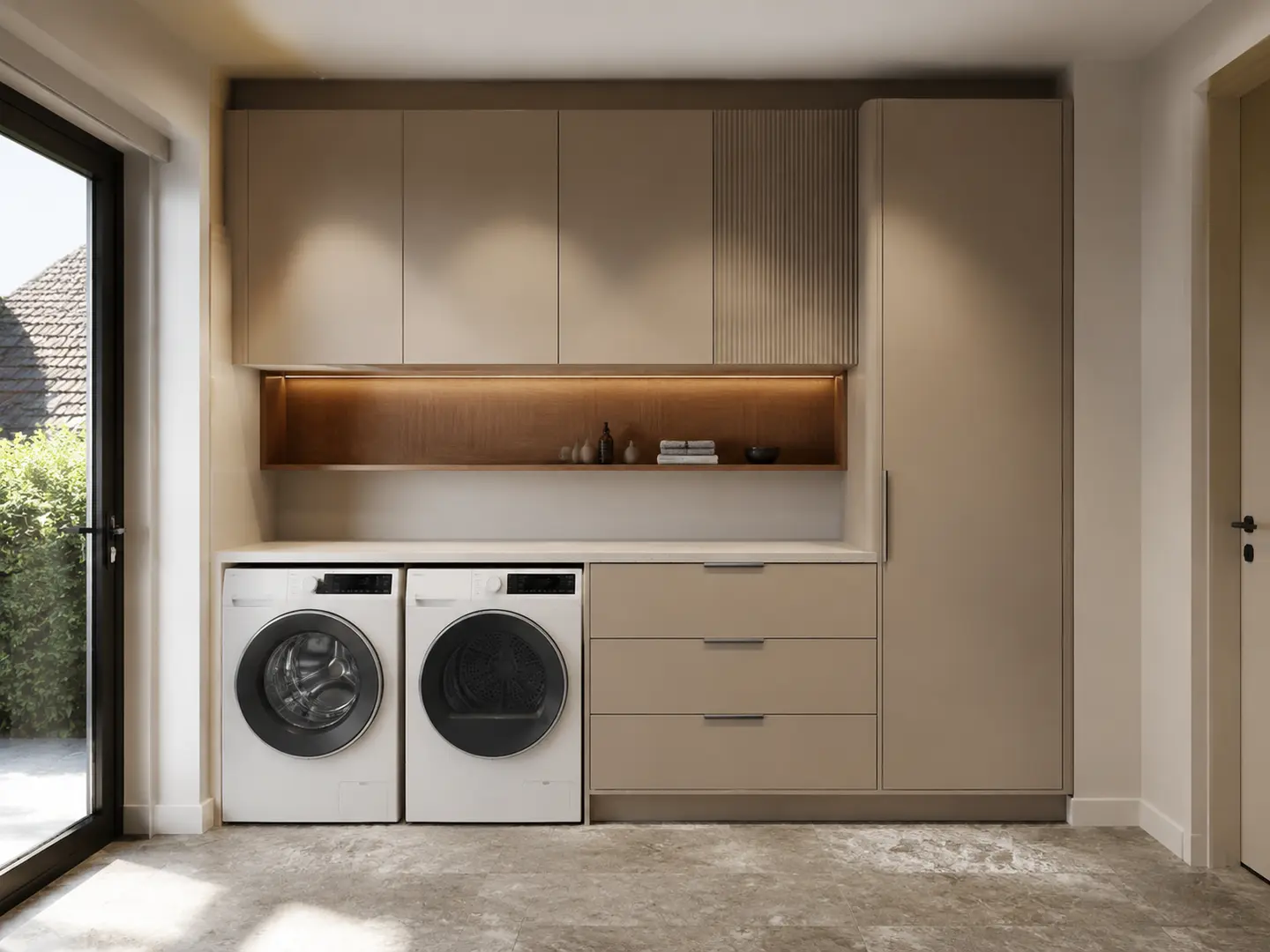 Conceptvisualisatie van complete kastenwand